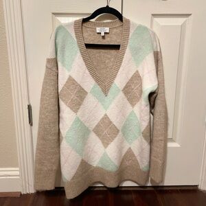 & Other Stories Oversized Mohair Argyle Patterned Jumper Size S